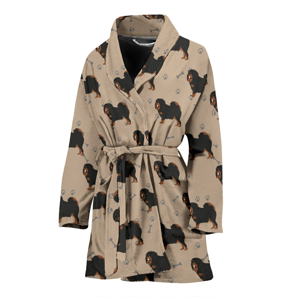 Tibetan Mastiffs Print Design LKS301 Women Bathrobe