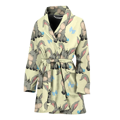 Donkey Baby Pattern Print Design 02 Women Bathrobe