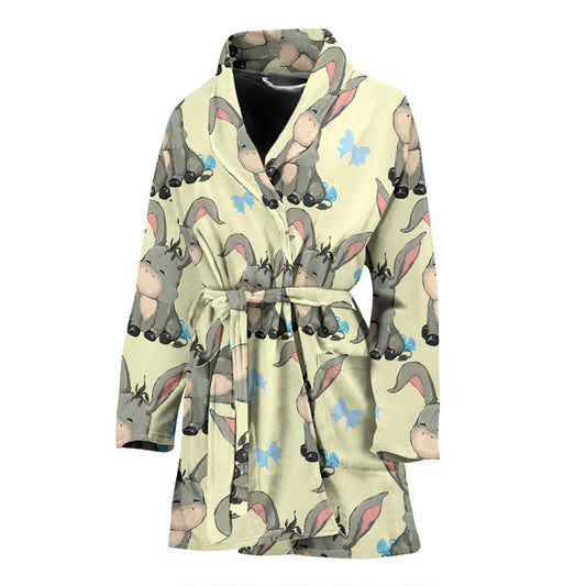 Donkey Baby Pattern Print Design 02 Women Bathrobe