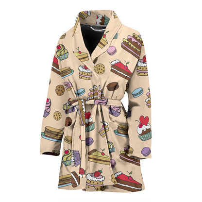 Cake Pattern Print Design 03 Women Bathrobe