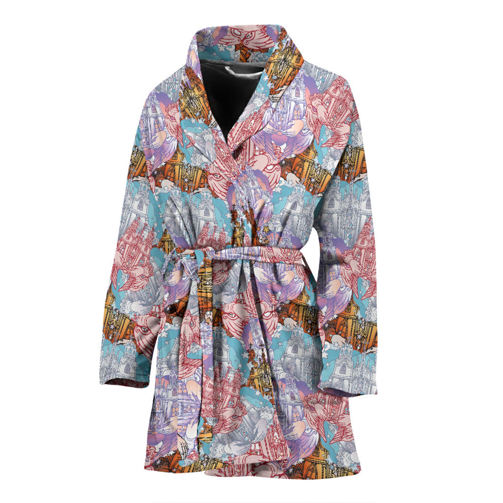 Christian Pattern Print Design 03 Women Bathrobe