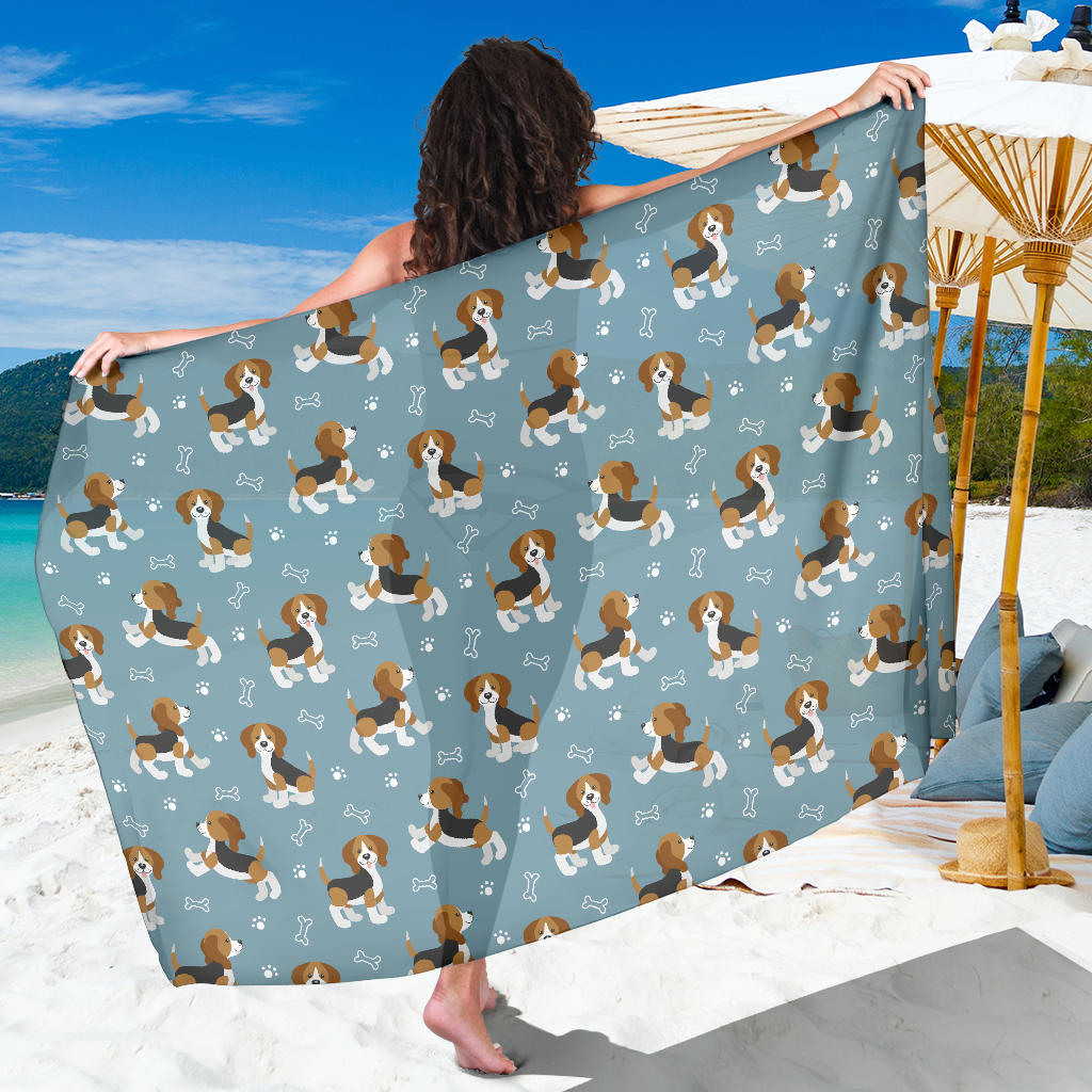 Beagle Pattern Print Design 02 Sarong Pareo Wrap
