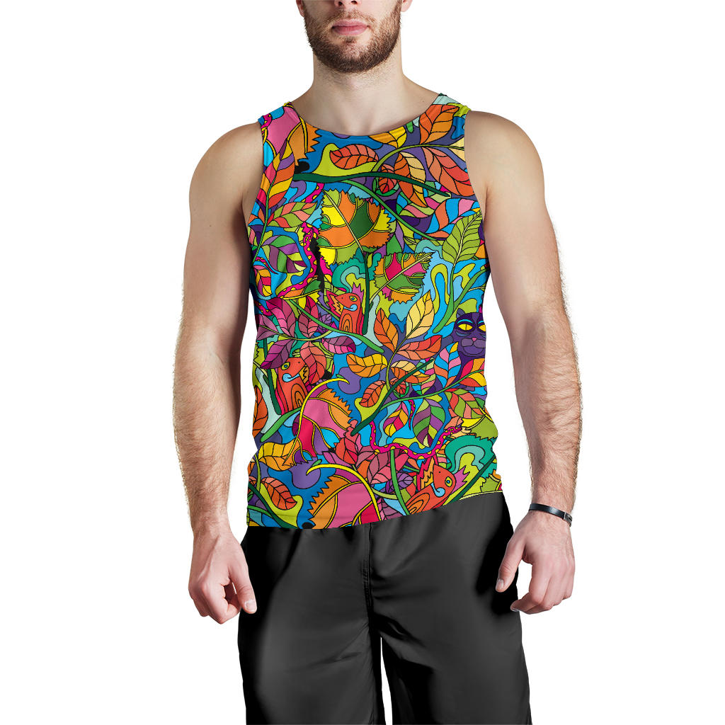 Psychedelic Trippy Flower Print Men Tank Top