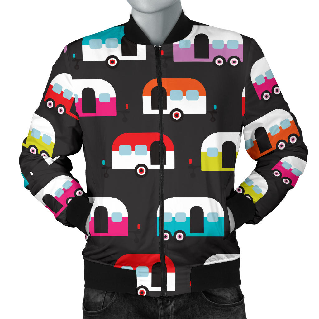 Camper Caravan Pattern Men Bomber Jacket