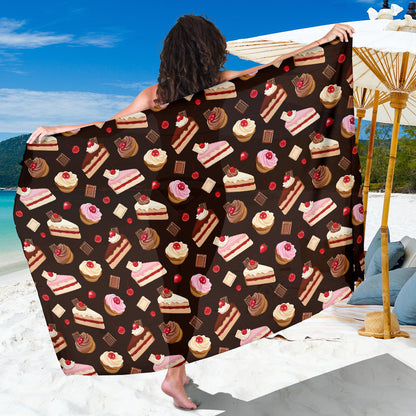 Cake Pattern Print Design 04 Sarong Pareo Wrap