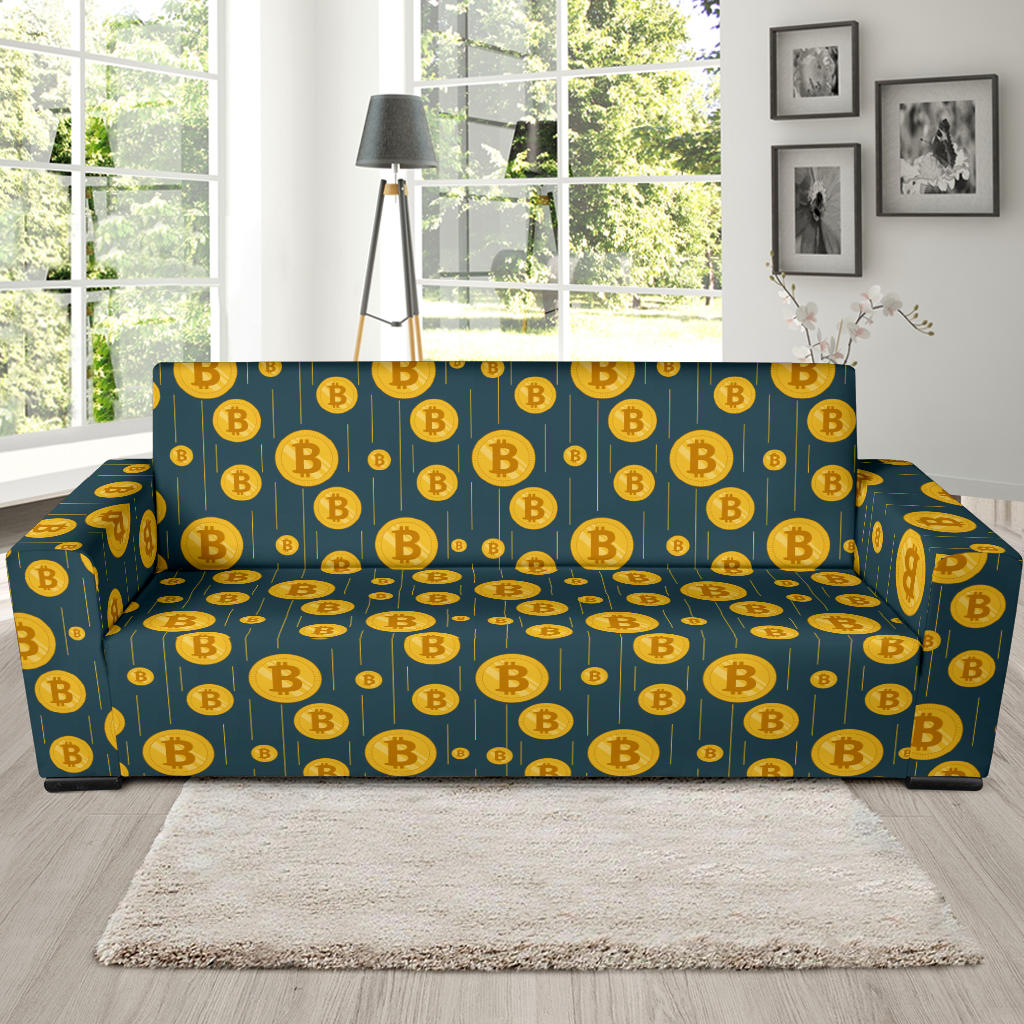 Bitcoin Pattern Print Design 01 Sofa Slipcover