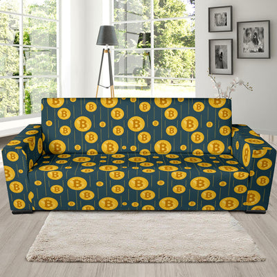 Bitcoin Pattern Print Design 01 Sofa Slipcover