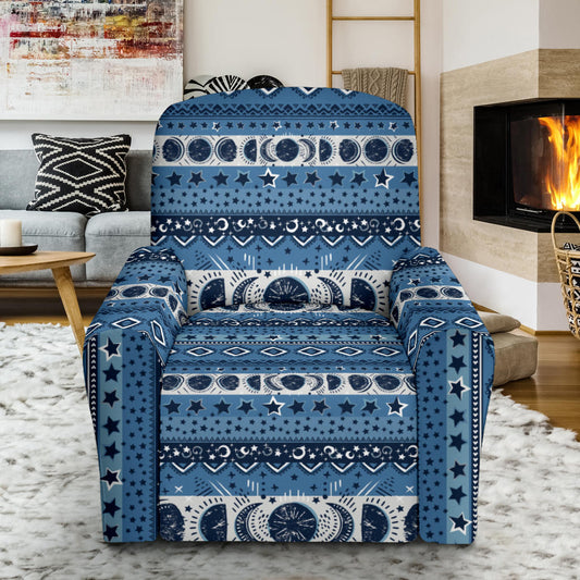 Sun Moon Pattern Print Design LKS306 Recliner Slipcover with Pocket