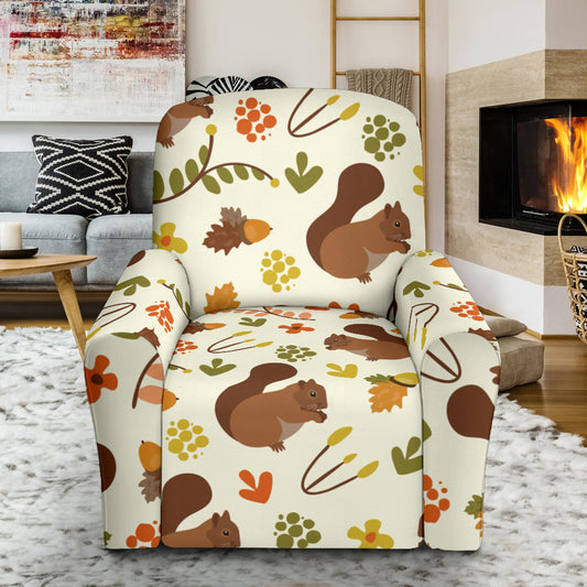 Squirrel Print Design LKS3010 Recliner Slipcover with Pocket