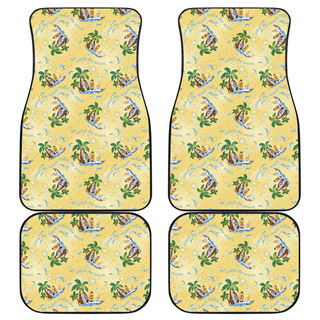 Surf Catch the Wave Design Car Floor Mats Front Back