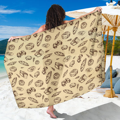 Bread Pattern Print Design 04 Sarong Pareo Wrap