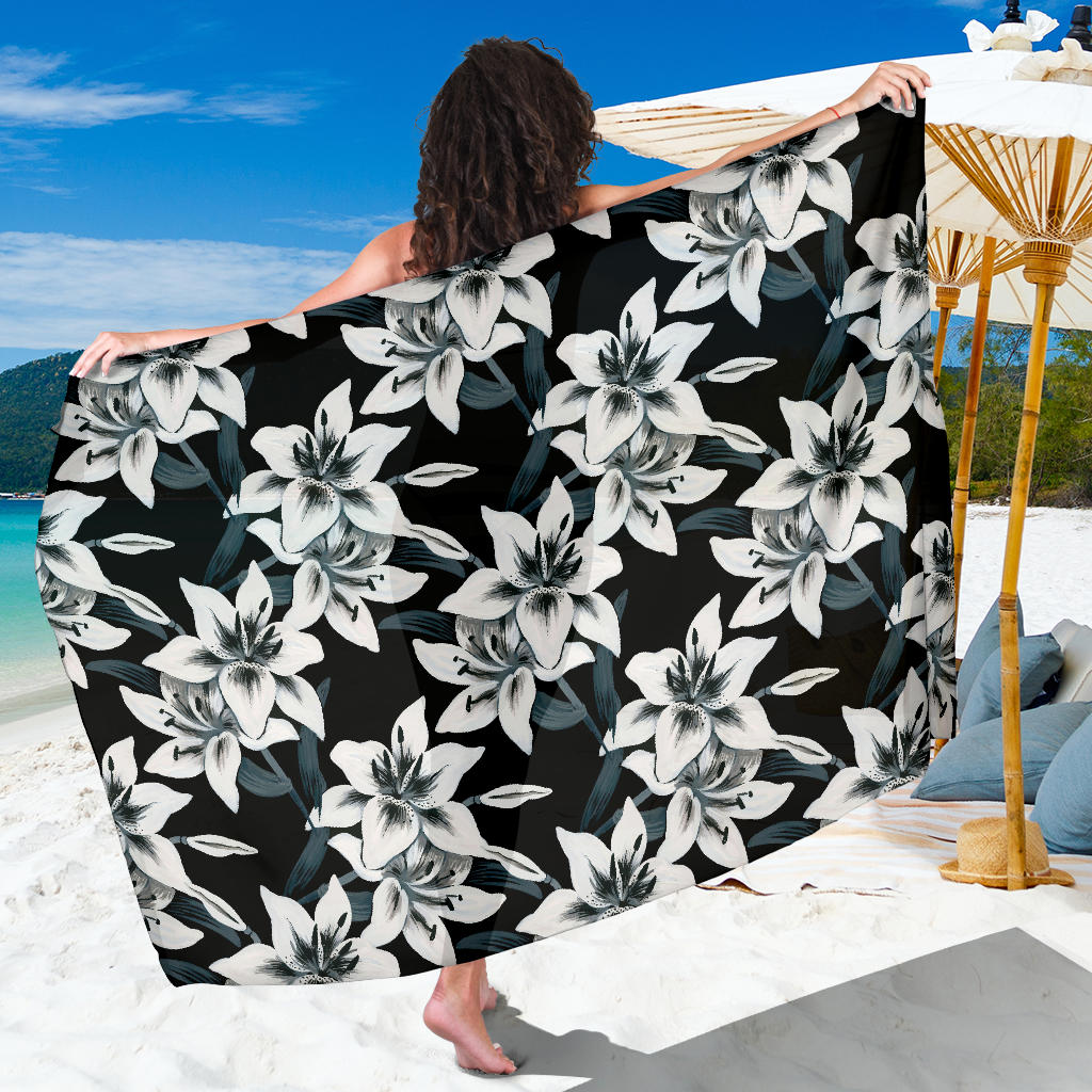 Lily Pattern Print Design 03 Sarong Pareo Wrap