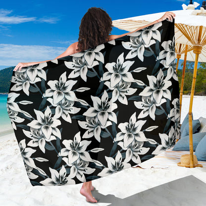 Lily Pattern Print Design 03 Sarong Pareo Wrap