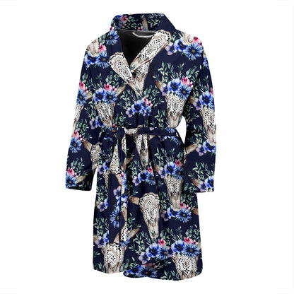 Buffalo Head Print Design LKS402 Men Bathrobe