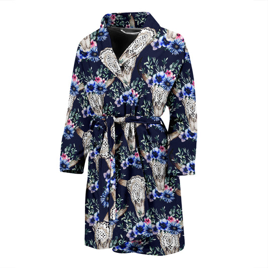 Buffalo Head Print Design LKS402 Men Bathrobe