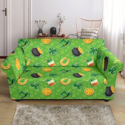 Shamrock Saint Patrick's Day Print Design LKS302 Loveseat Couch Slipcover