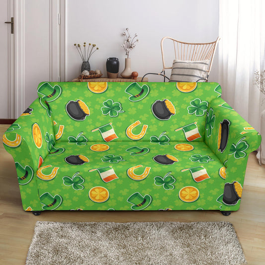 Shamrock Saint Patrick's Day Print Design LKS302 Loveseat Couch Slipcover