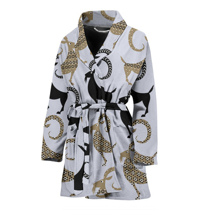 Goat Pattern Print Design 03 Women Bathrobe