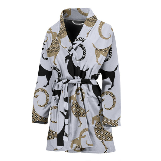Goat Pattern Print Design 03 Women Bathrobe