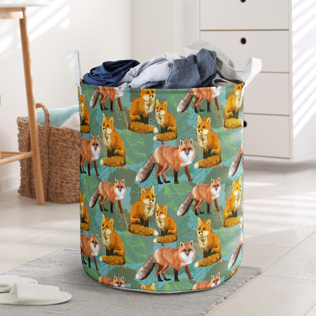 Fox Autumn leaves Themed Laundry Basket