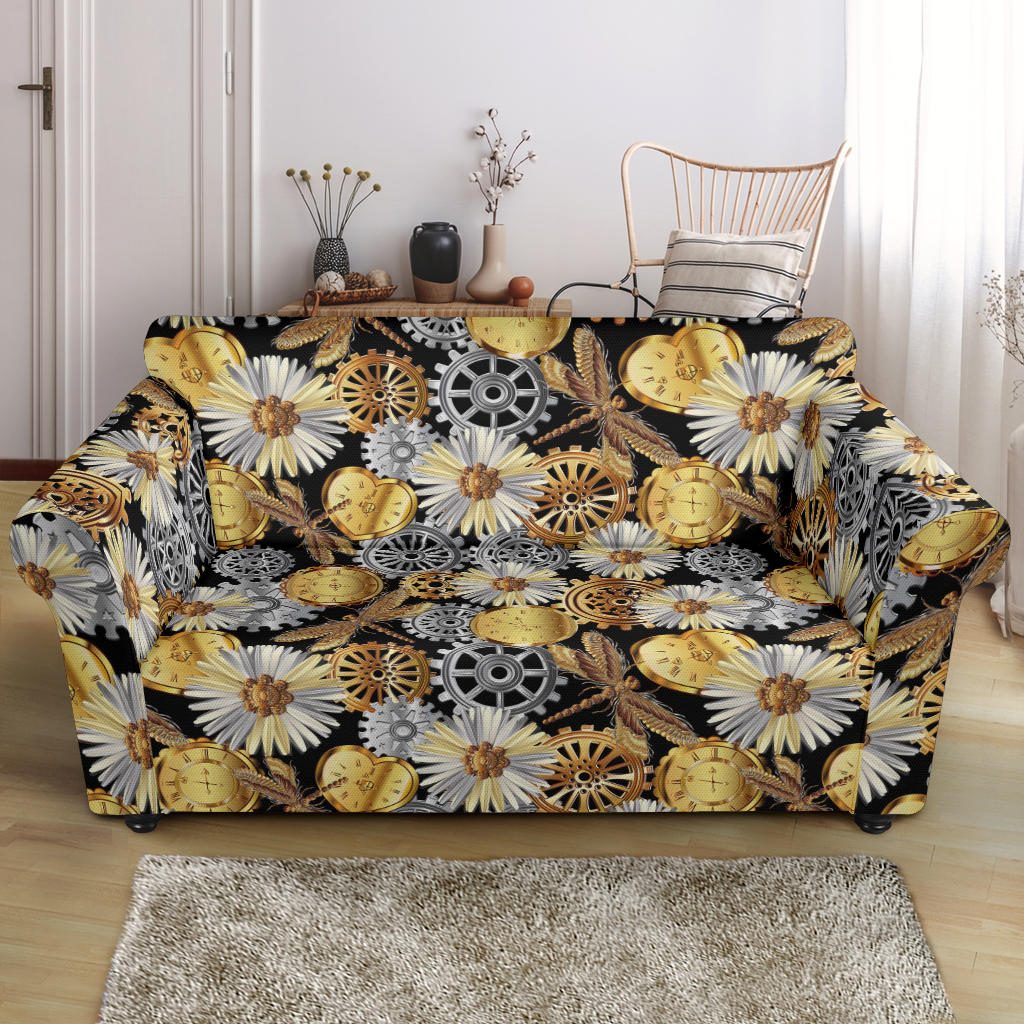 Steampunk Dragonfly Print Design LKS302 Loveseat Couch Slipcover
