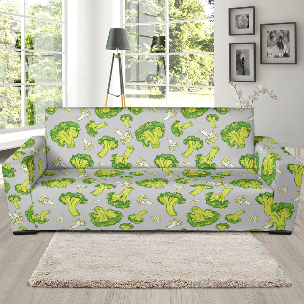 Broccoli Pattern Print Design 03 Sofa Slipcover