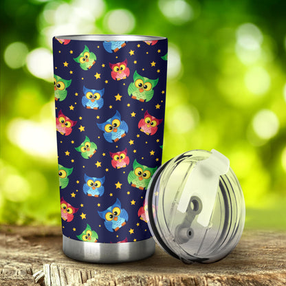 Owl with Star Themed Design Print Tumbler