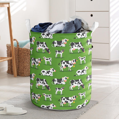 Cow Happy Print Pattern Laundry Basket