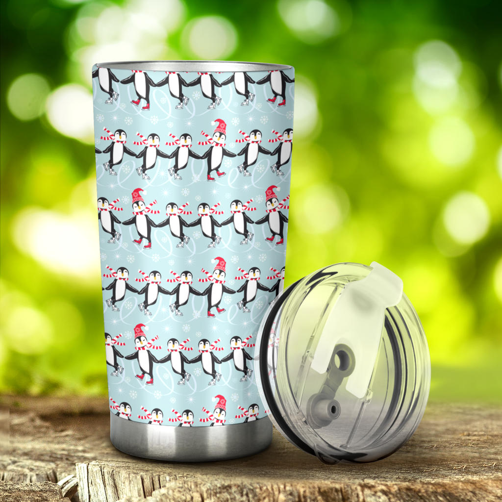 Penguin Sking Design Tumbler