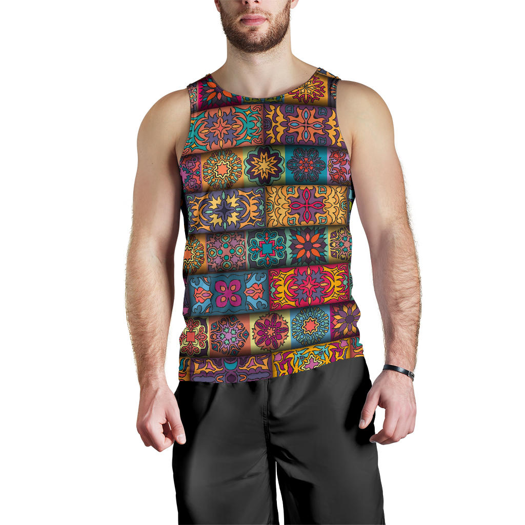 Mandala Style Design Print Men Tank Top
