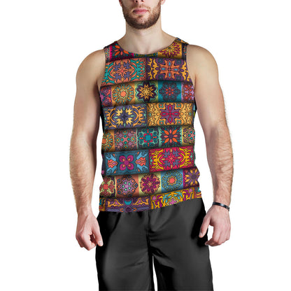 Mandala Style Design Print Men Tank Top