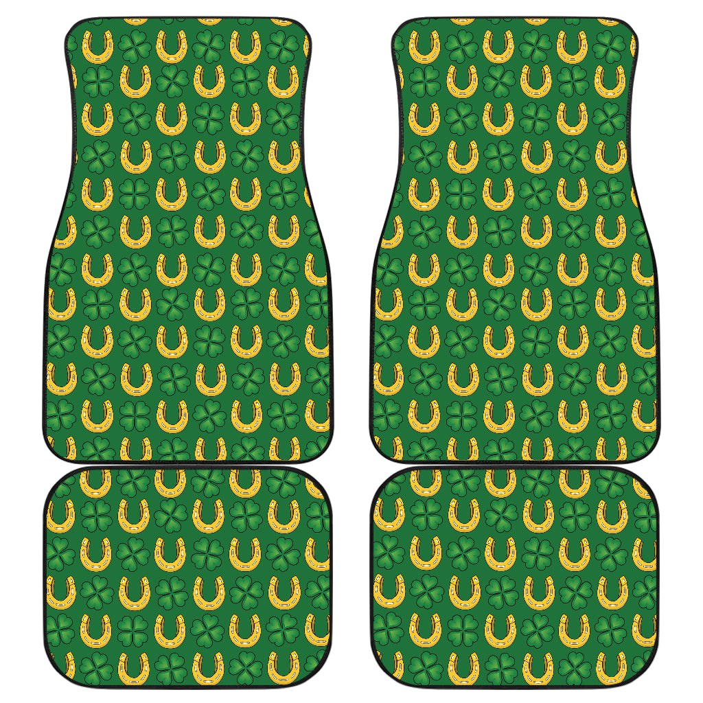 Shamrock Horseshoes Print Pattern Car Floor Mats Front Back