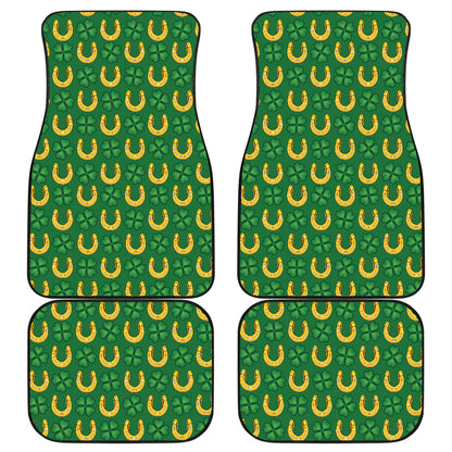 Shamrock Horseshoes Print Pattern Car Floor Mats Front Back