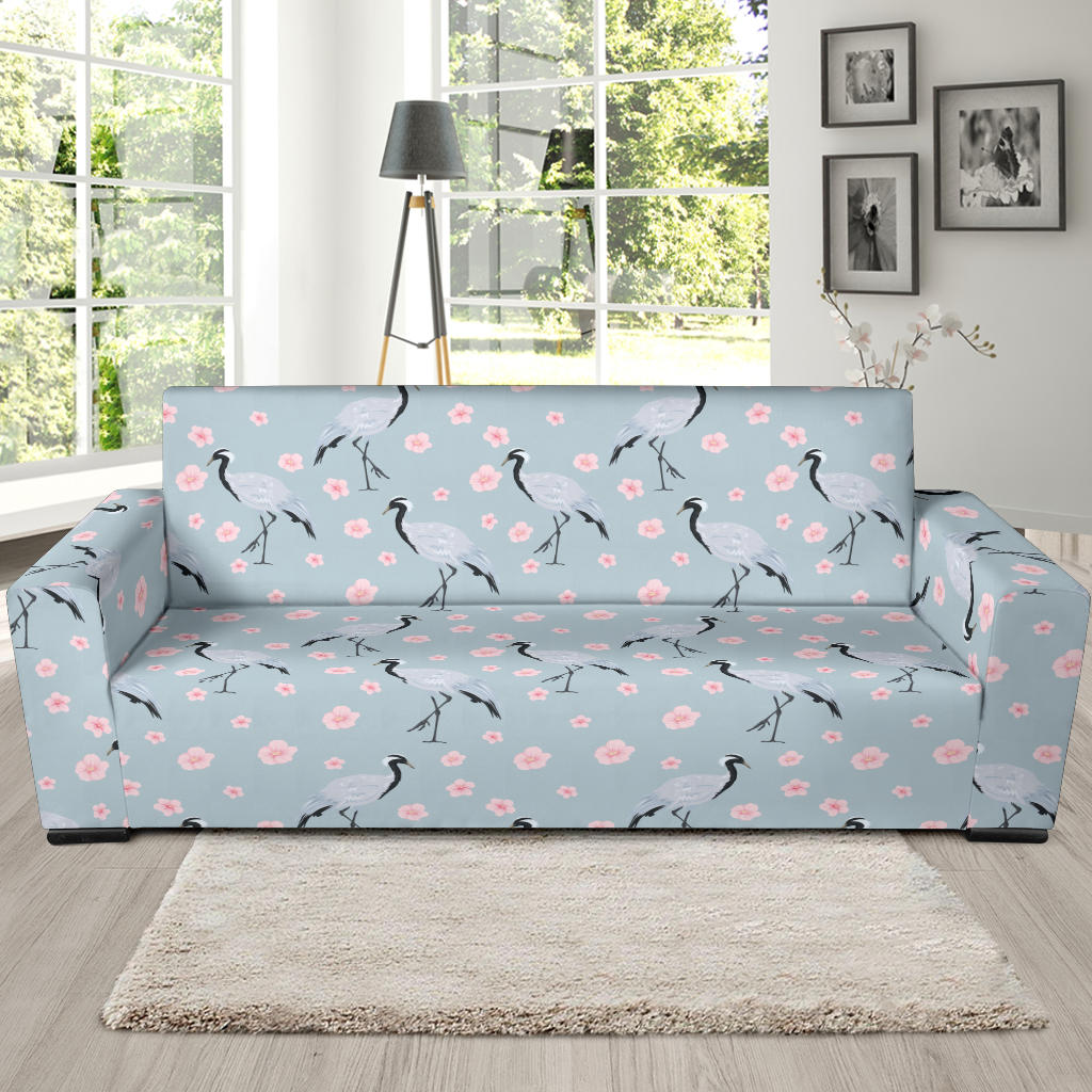 Sakura Bird Print Design LKS304 Sofa Slipcover
