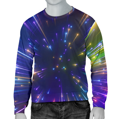 Celestial Rainbow Speed Light Men Long Sleeve Sweatshirt
