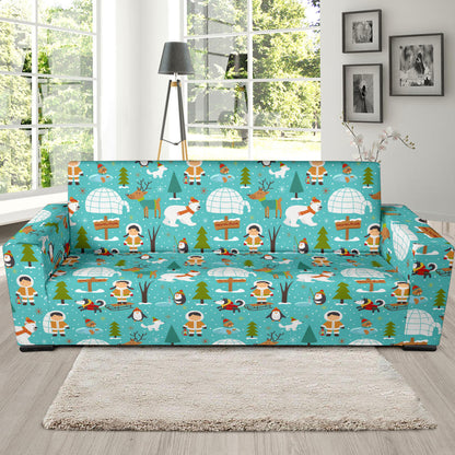 Eskimo Pattern Print Design 01 Sofa Slipcover