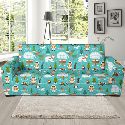 Eskimo Pattern Print Design 01 Sofa Slipcover