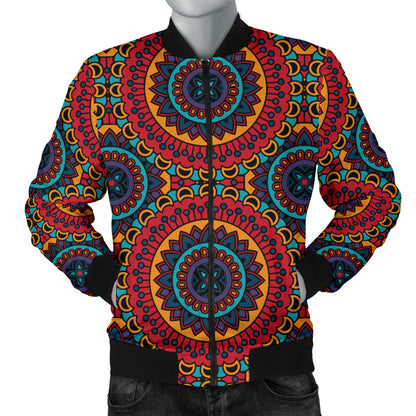 Bohemian Mandala Style Print Men Bomber Jacket
