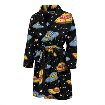 UFO Print Design LKS307 Men Bathrobe