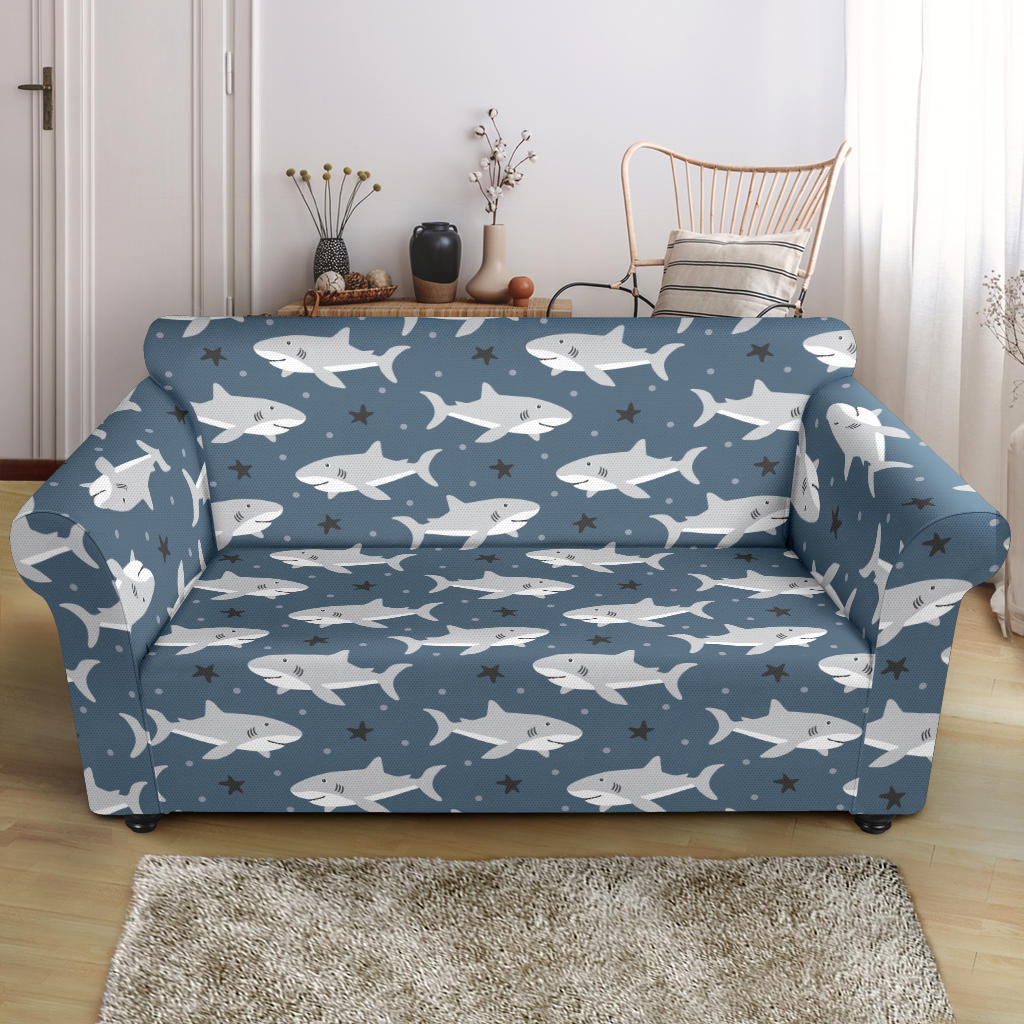 Shark Print Design LKS305 Loveseat Couch Slipcover