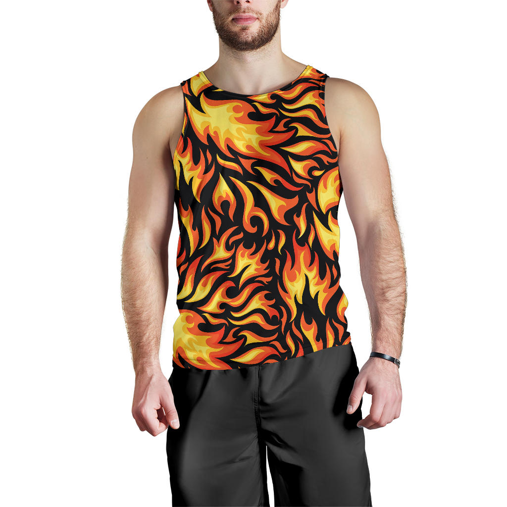 Flame Fire Design Pattern Men Tank Top