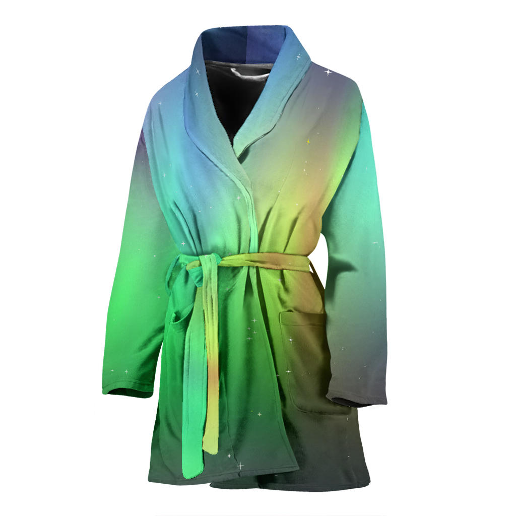 Aurora Borealis Pattern Print Design 03 Women Bathrobe