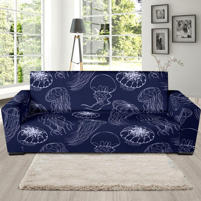 Jellyfish Pattern Print Design 05 Sofa Slipcover