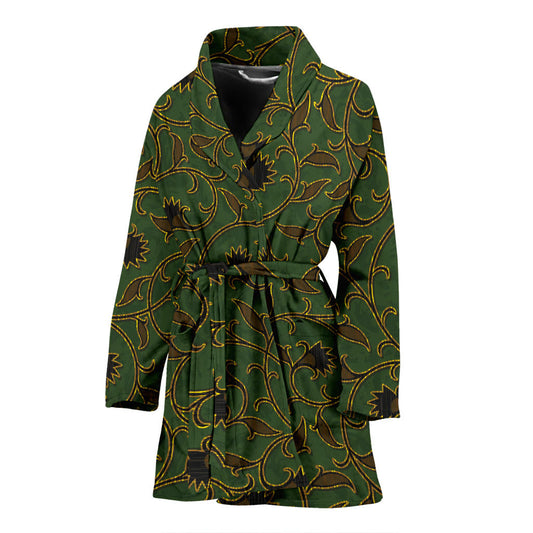 Brocade Pattern Print Design 02 Women Bathrobe