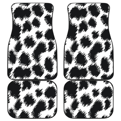 Cheetah Black Print Pattern Car Floor Mats Front Back