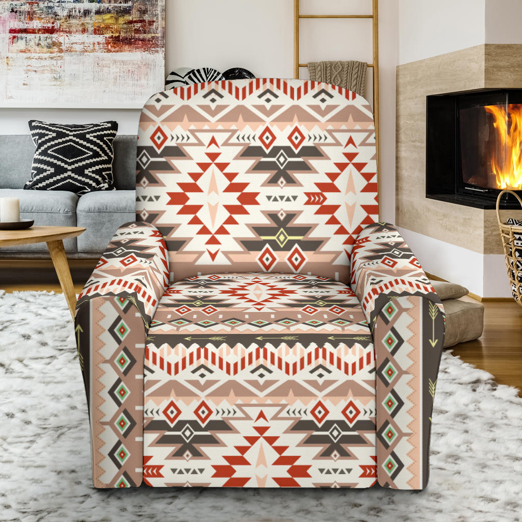 Aztec Pattern Print Design 05 Recliner Slipcover with Pocket