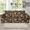 Baroque Golden Pattern Print Design 03 Sofa Slipcover