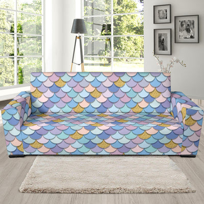 Mermaid Scales Pattern Print Design 05 Sofa Slipcover