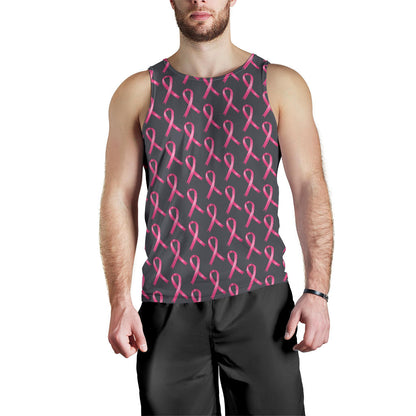 Breast Cancer Awareness Pattern Men Tank Top