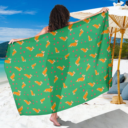 Cardigan Welsh Corgis Pattern Print Design 03 Sarong Pareo Wrap